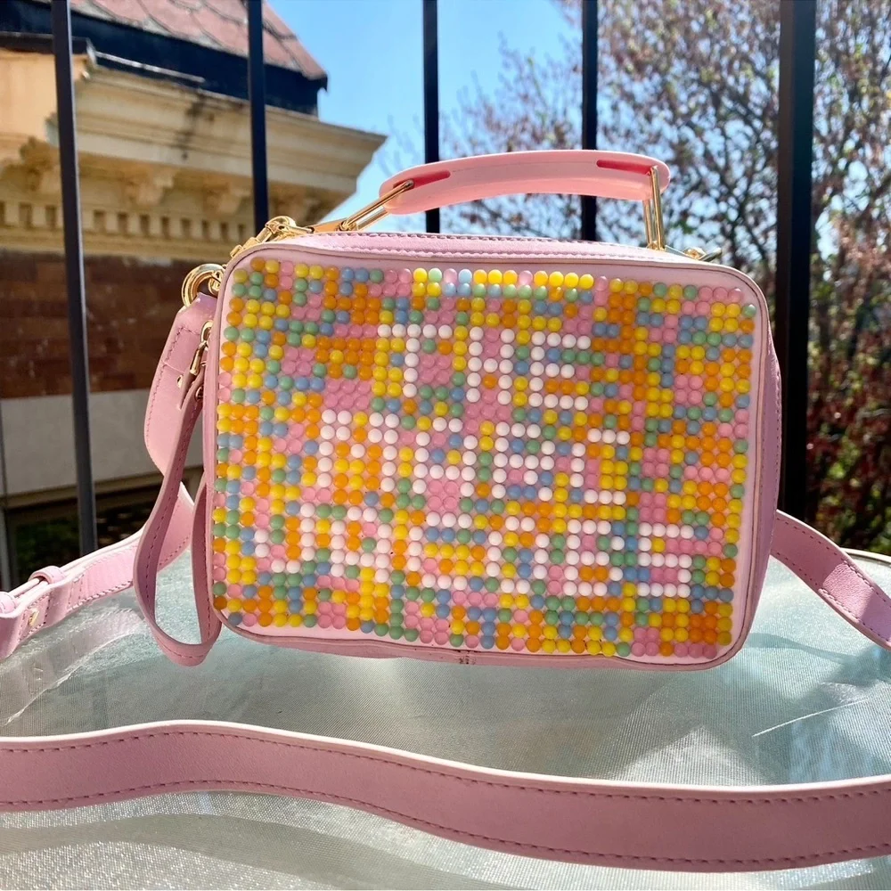 Marc Jacobs Jelly Bean Leather Box Crossbody Bag Pink
